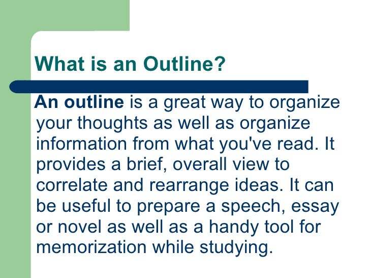 How To Write An Outline
